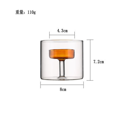 Candelero de vidrio transparente con tapa de madera para decoración de mesa de lujo en el hogar europeo