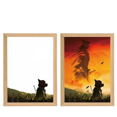 Marco fotográfico Mito negro Marco de madera Lámpara nocturna Monkey King Diseño para estudio y dormitorio