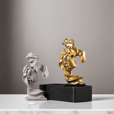 Arte moderno estilo antiguo decoración del hogar ecológico La estatua del pensador Escultura de resina de bambú