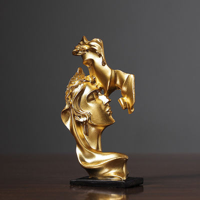 Acento Estatua de pensador de bambú Resina de arte escultura para otra decoración del hogar Color personalizado