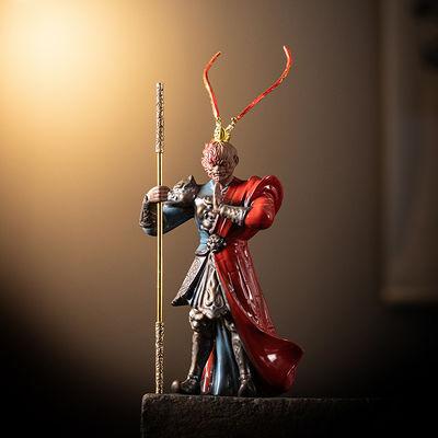 Cerámica Sun Wukong Portador de incienso LED Luz Negro Quemador mítico para la decoración del hogar