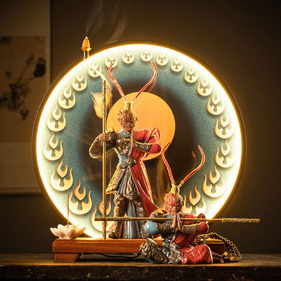 Envase de una sola pieza de luz LED Sun Wukong para quemadores de incienso para adornos domésticos