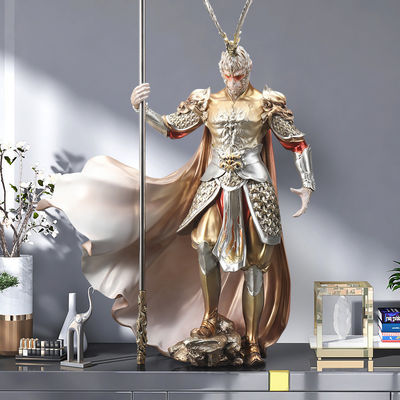 Wukong de fibra de vidrio sólida vs figura de escritorio de Buda Diseño contemporáneo para decoración de oficina