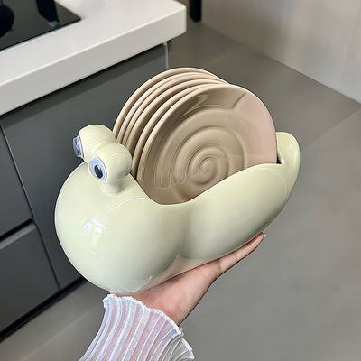 Conjunto de vajilla de cerámica pintada a mano Plato de caracol de accesorios de cocina