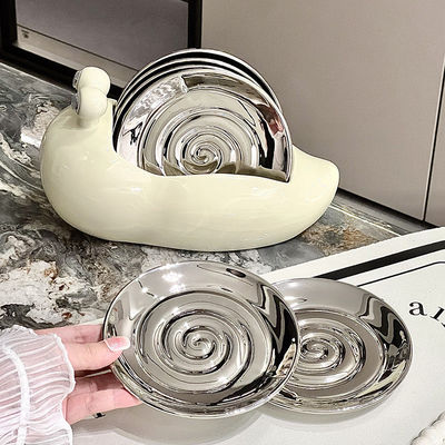 Oportunidad de fiesta Diseño de caracol lindo dibujos animados Cerámica de la vajilla Con un plato desechable