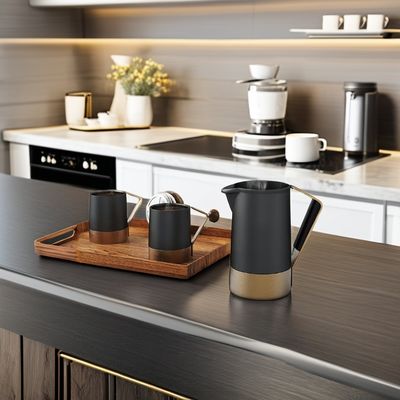 Logotipo personalizado Prensas francesas Armonía de lujo Acero inoxidable Cerámica Cafetería