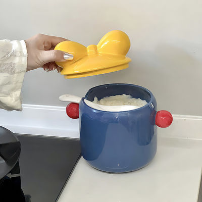 Espacio de cocina Caja de condimentos cerámicos Jar de almacenamiento de alimentos en el microondas para té de galletas de azúcar