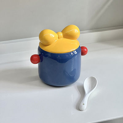 Espacio de cocina Caja de condimentos cerámicos Jar de almacenamiento de alimentos en el microondas para té de galletas de azúcar