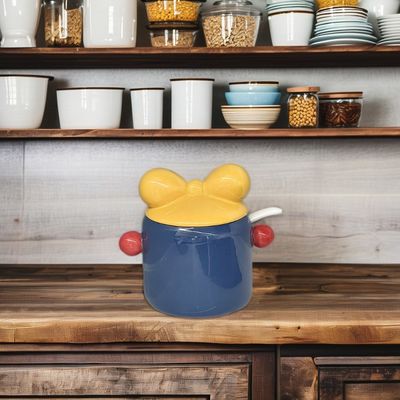 Almacenamiento de cocina Jarrón de cerámica de estilo nórdico con tapa de madera de bambú para la organización de la despensa