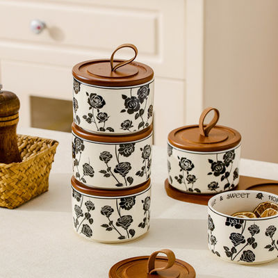 Contenedor de alimentos Envases de cerámica para joyas Especias de té Miel en diseño clásico vintage