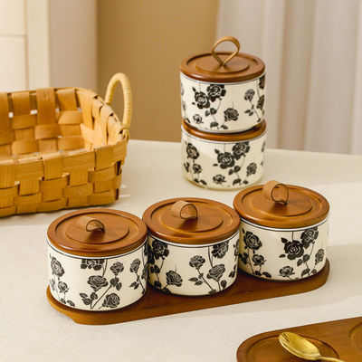 Contenedor de alimentos Envases de cerámica para joyas Especias de té Miel en diseño clásico vintage