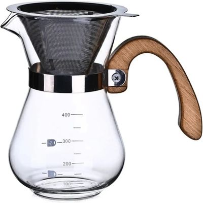 Buen aspecto de borosilicato de vidrio de té y cafetera Conjunto con goteo transparente