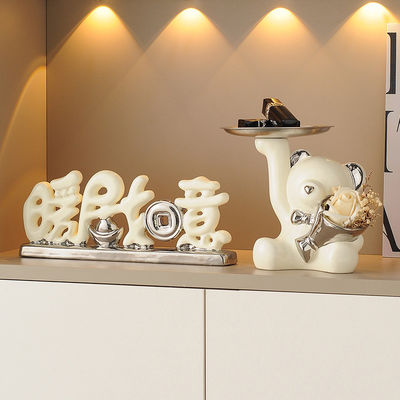 Ramo de árbol bandeja doble creativa de porcelana blanca Oro de almacenamiento Decoración para Halloween