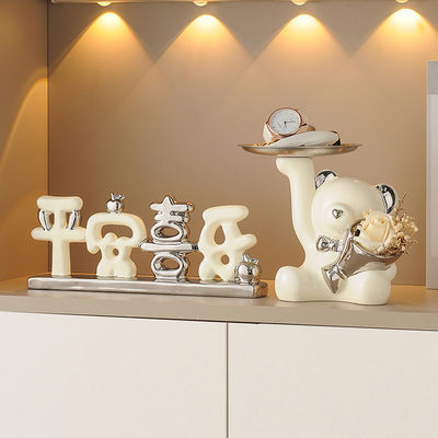Ramo de árbol bandeja doble creativa de porcelana blanca Oro de almacenamiento Decoración para Halloween