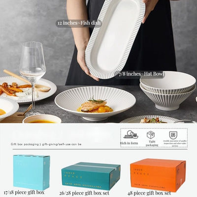 Confección de cerámica de relieve nórdico Ensalada clara Tazas de cuenco Tazas Platillos