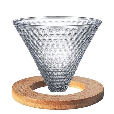 600 ml Compartir cafetera de vidrio con mango de madera resistente al calor Verter sobre la cafetera