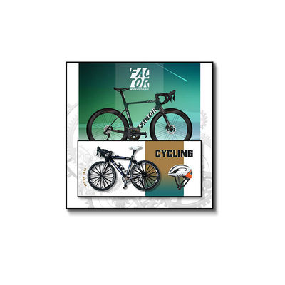 Home Office Hotel Decoración Retro Bicicleta para niños Mural de cristal para la decoración del dormitorio