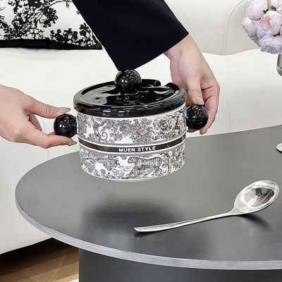 Cuenco de cerámica de estilo nórdico para 1000 ml de utensilios de cocina llenos de mantequilla