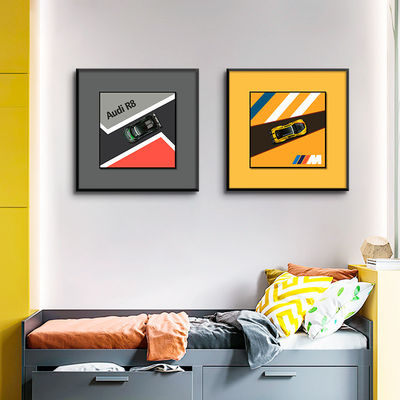 Pintura colgante de coches de aleación eléctrica de estilo postmoderno para decoración del porche del dormitorio infantil