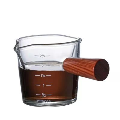 100 ml de copa de medición de vidrio de borosilicato transparente con tapa estilo de diseño minimalista
