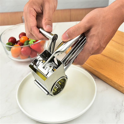Grater de queso con tambores intercambiables cortador de acero inoxidable de mano