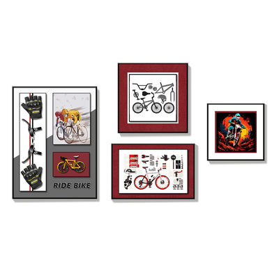 Tamaño personalizado contemporáneo moderna combinación de bicicletas 3D Arte de pared para decoración de sala de estar