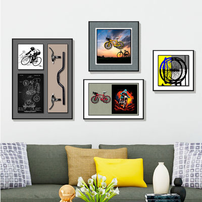 Tamaño personalizado contemporáneo moderna combinación de bicicletas 3D Arte de pared para decoración de sala de estar