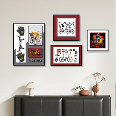 Tamaño personalizado contemporáneo moderna combinación de bicicletas 3D Arte de pared para decoración de sala de estar