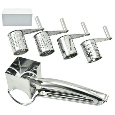 Grateadora rotativa de acero inoxidable 4 Tambores intercambiables para cortar verduras y nueces