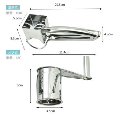 Grateadora de mano de acero inoxidable de tambor intercambiable para la preparación de alimentos de cocina