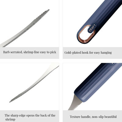 Cuchillo de línea de camarón de acero inoxidable de uso múltiple para la eliminación de escamas y cáscaras de mariscos