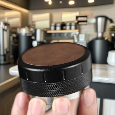 Espresso Tamper con mango de madera de nuez y base de acero inoxidable 51mm/53mm PS plástico