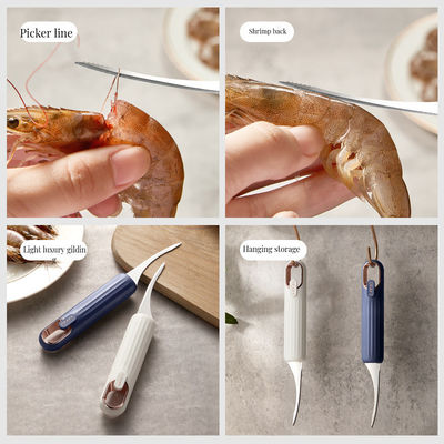 Herramienta de mariscos de acero inoxidable Cuchillo de apertura de camarón y extractor de escamas de pescado para el hogar