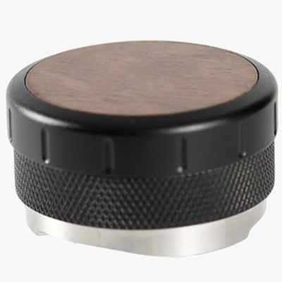 Altura ajustable Espresso Tamper Madera de nuez y base de aluminio para el amortiguación perfecta