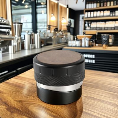 No 51mm/53mm Adjustable de altura Espresso manipulador con madera de nuez y diseño de acero inoxidable