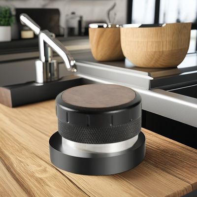 Casa Café Alturas ajustables para expreso con madera de nuez y base de acero inoxidable
