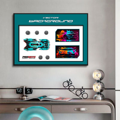 Conjunto de paredes de galería de cristal de color personalizado para el fondo de autos deportivos de lujo