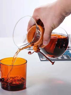 Restaurantes 'Esencial 800ML aislado de vidrio máquina de café goteador conjunto con manga de bambú