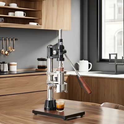 Cafetera casera con logotipo láser negro Herramientas de barista de espresso y medidor de presión