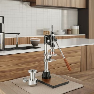 Cafetera casera con logotipo láser negro Herramientas de barista de espresso y medidor de presión