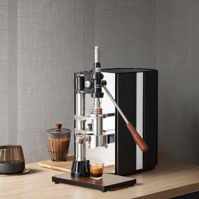 Cafetera casera con logotipo láser negro Herramientas de barista de espresso y medidor de presión