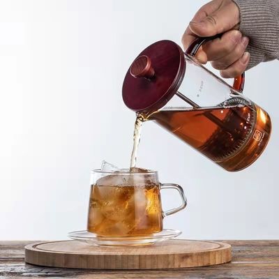 Máquina de café de prensa francesa de vidrio redondo de 400 ml para accesorios de cocina portátiles