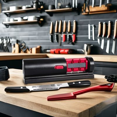 4 en 1 Cerámica Diamante Manual Herramienta del hogar Acero de cuchillo afilador para acero al carbono