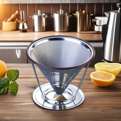 V6 Vierta sobre herramientas de café de acero inoxidable con filtro de vidrio transparente goteador