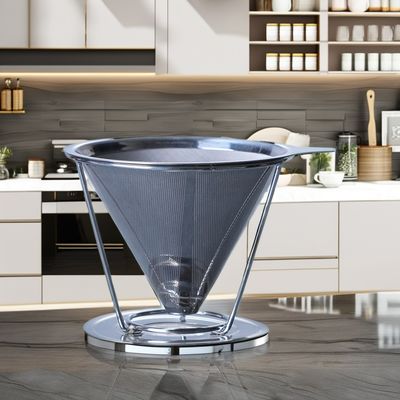 V6 Vierta sobre herramientas de café de acero inoxidable con filtro de vidrio transparente goteador