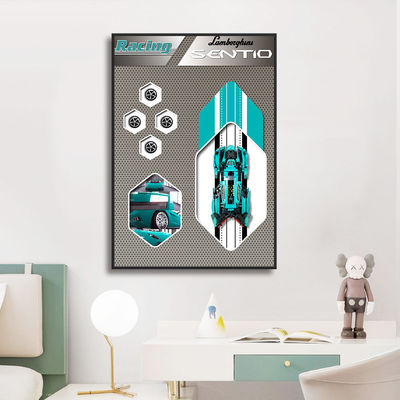Pintura de pared de automóvil de bloque 3D moderna para decoración en sala de estar Oficina de hogar hotel