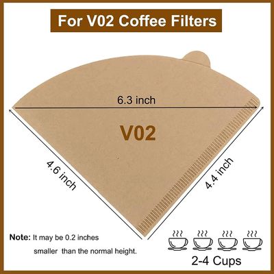 Filtro de papel de café en forma de V para diseño de cono marrón desechable moderno ecológico