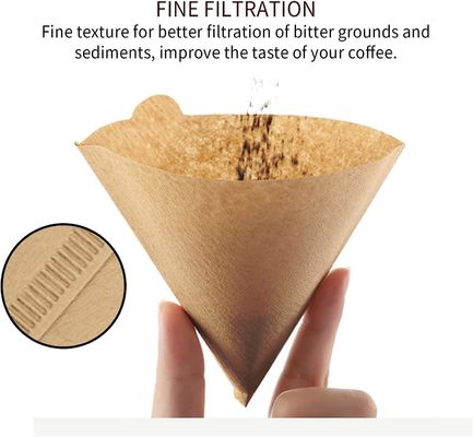 Filtro de papel de café en forma de V para diseño de cono marrón desechable moderno ecológico