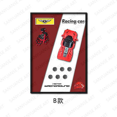 Pintura de pared de automóvil en bloques 3D de tamaño personalizado para colgar en restaurantes o decoraciones junto a la cama