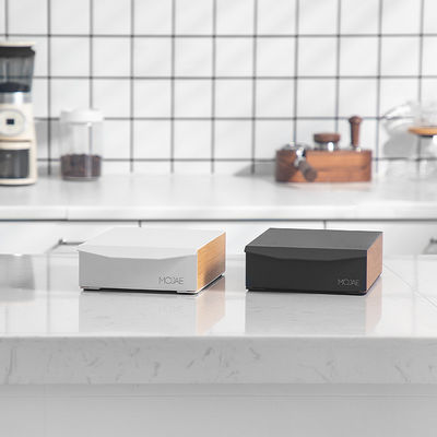 Blanco de diseño moderno Espresso Café Knock Box Marco de madera Metal de aluminio